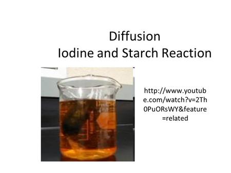 Diffusion Iodine and Starch Reaction  e.com/watch?v=2Th 0PuORsWY&feature =related.