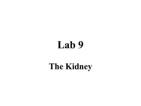 Lab 9 The Kidney. Lab 9: The Kidney Dialysis experiment results and tests for NaCl and albumin (start dialysis first) Kidney dissection Urinalysis –Interpret.