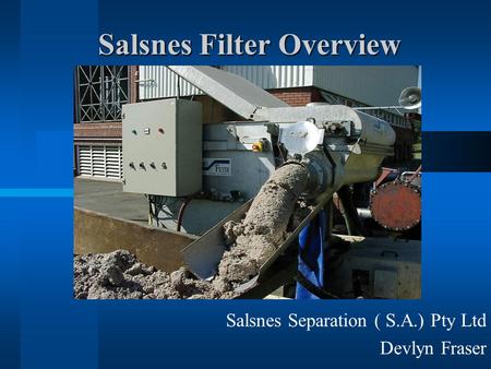 Salsnes Filter Overview