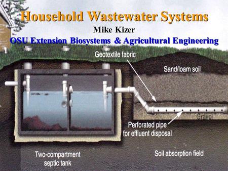 Household Wastewater Systems Mike Kizer OSU Extension Biosystems & Agricultural Engineering.