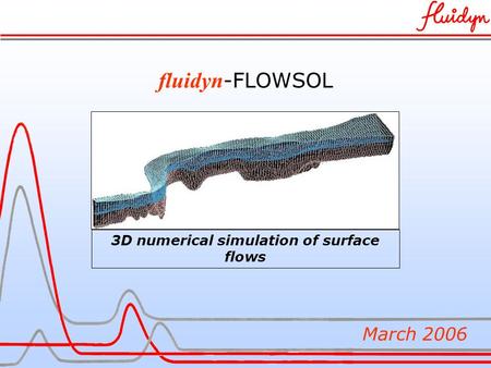 Fluidyn -FLOWSOL March 2006 3D numerical simulation of surface flows.