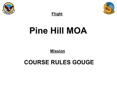 Flight Mission Pine Hill MOA COURSE RULES GOUGE. FAM-08 Pine Hills MOA.