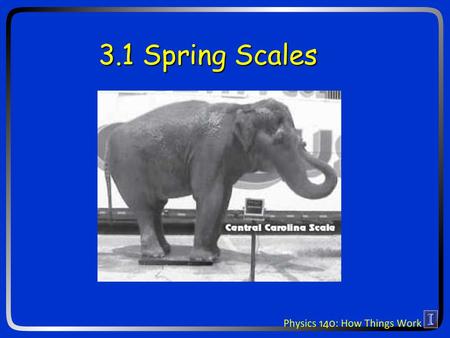 3.1 Spring Scales. Weight vs. Mass Springs Scales New ideas for today