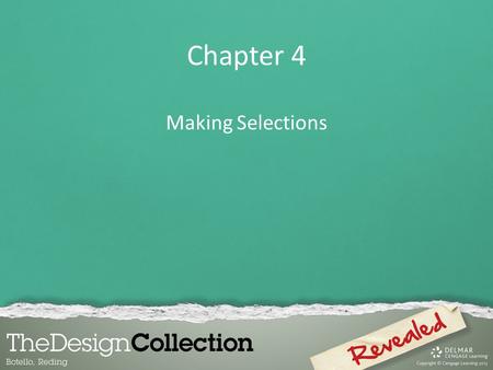 Chapter 4 Making Selections. Chapter Lessons Make a selection using shapes Modify a marquee Select using color and modify a selection Add a vignette effect.