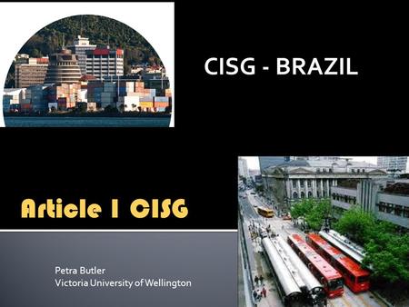 CISG - BRAZIL Article 1 CISG Petra Butler Victoria University of Wellington.