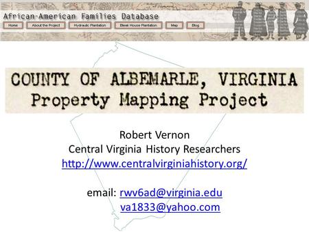 Robert Vernon Central Virginia History Researchers