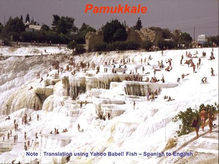 Note : Translation using Yahoo Babel! Fish – Spanish to English Pamukkale.