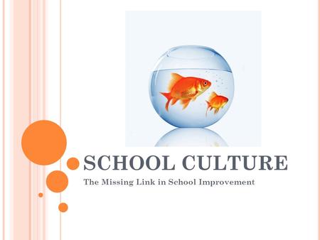 SCHOOL CULTURE The Missing Link in School Improvement.
