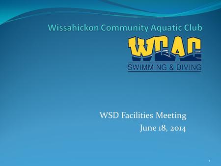 WSD Facilities Meeting June 18, 2014 1. Agenda Aquatic Sports Overview Swimming Diving WCAC Overview Challenges Aquatic facility requirements Swimming.