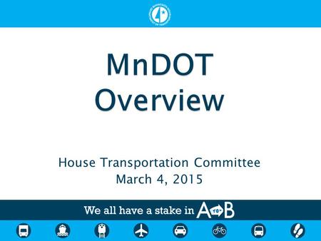 House Transportation Committee March 4, 2015. Mark Gieseke, Director MnDOT Office of Transportation System Management.