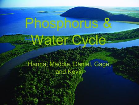 Phosphorus & Water Cycle Hanna, Maddie, Daniel, Gage, and Kevin.