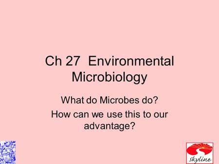 Ch 27 Environmental Microbiology
