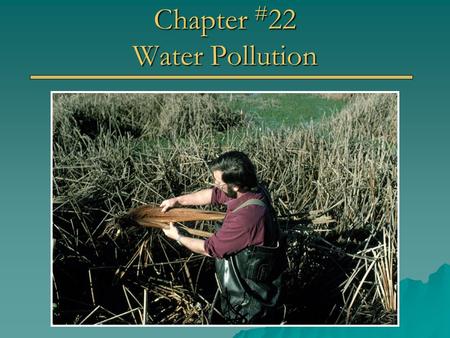 Chapter # 22 Water Pollution. In-class Discussion Readers: Chapter # 1 - Me Chapter # 2 – David Dudley Chapter # 3 – Elizabeth Goodrich Chapter # 4 –