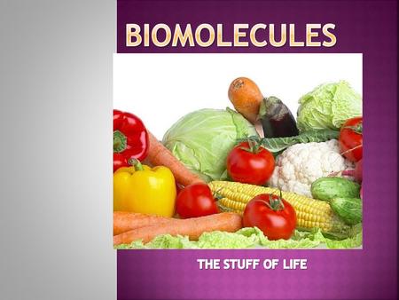 BioMOLECULES THE STUFF OF LIFE.