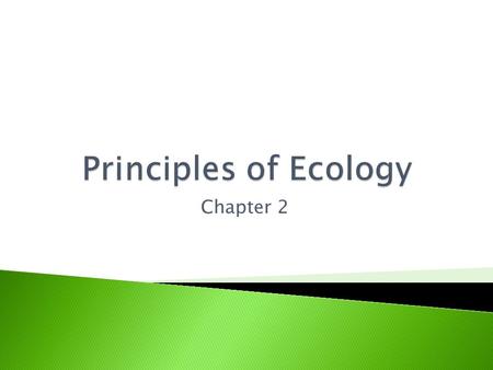 Principles of Ecology Chapter 2.