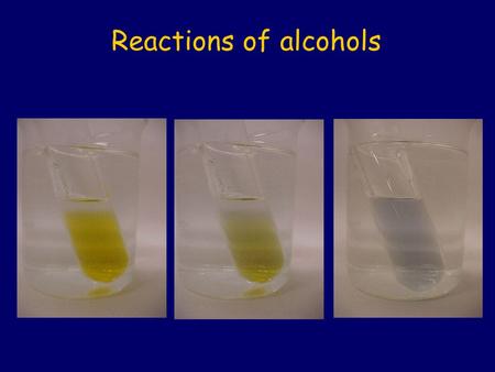 Reactions of alcohols.