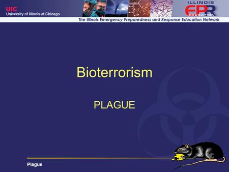 Plague Bioterrorism PLAGUE. Plague Learning Objectives Describe epidemiologic features favoring a bioterrorism scenario with plague Describe Y. pestis.