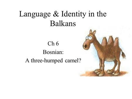 Language & Identity in the Balkans Ch 6 Bosnian: A three-humped camel?