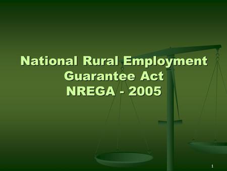 National Rural Employment Guarantee Act NREGA