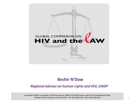 Bechir N’Daw Regional adviser on human rights and HIV, UNDP
