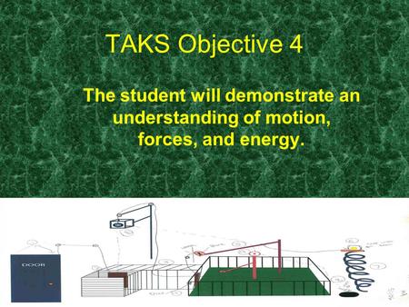 TAKS Objective 4 The student will demonstrate an understanding of motion, forces, and energy.