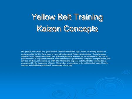 Yellow Belt Training Kaizen Concepts