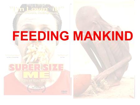 FEEDING MANKIND. After World War Two ( WW II) famines and malnutrition have been recurring issues along with the assertion of the Third World. Today,