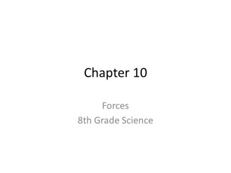 Forces 8th Grade Science