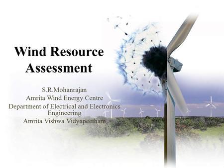 Wind Resource Assessment
