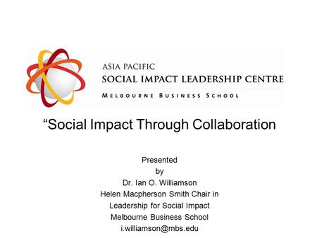 “Social Impact Through Collaboration