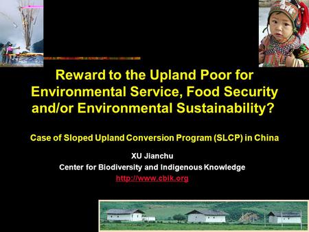 Reward to the Upland Poor for Environmental Service, Food Security and/or Environmental Sustainability? Case of Sloped Upland Conversion Program (SLCP)