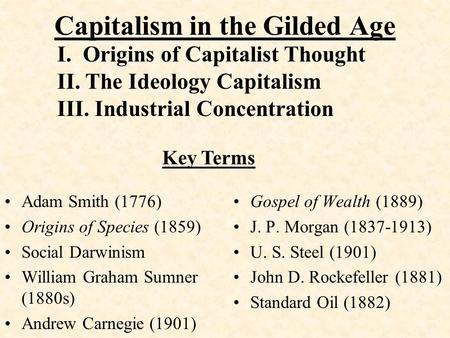Capitalism in the Gilded Age