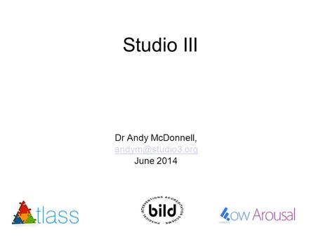 Studio III Dr Andy McDonnell, June 2014.