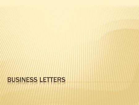 Business Letters.
