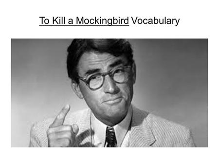 To Kill a Mockingbird Vocabulary