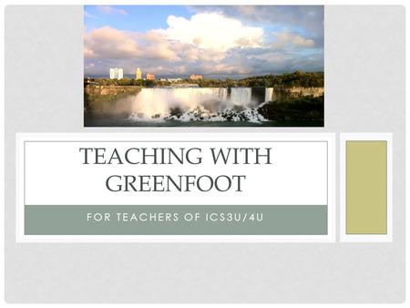 Teaching with Greenfoot