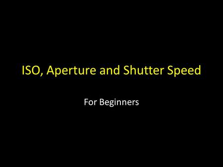 ISO, Aperture and Shutter Speed For Beginners. The photographer can control how much natural light reaches the sensor by adjusting the camera's ISO shutter.
