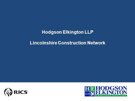 Hodgson Elkington LLP Lincolnshire Construction Network.