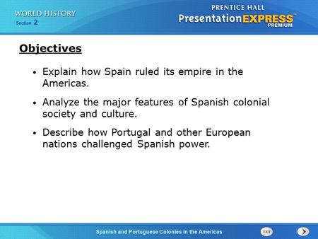 Objectives Explain how Spain ruled its empire in the Americas.