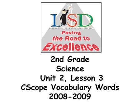 2nd Grade Science Unit 2, Lesson 3 CScope Vocabulary Words 2008-2009.