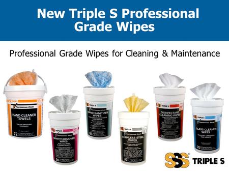New Triple S Professional Grade Wipes Professional Grade Wipes for Cleaning & Maintenance.