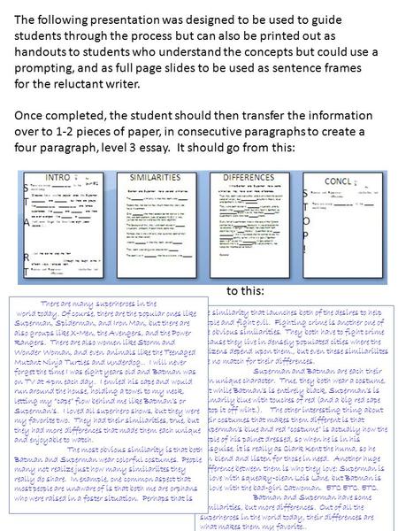 The following presentation was designed to be used to guide students through the process but can also be printed out as handouts to students who understand.