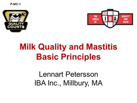 Milk Quality and Mastitis