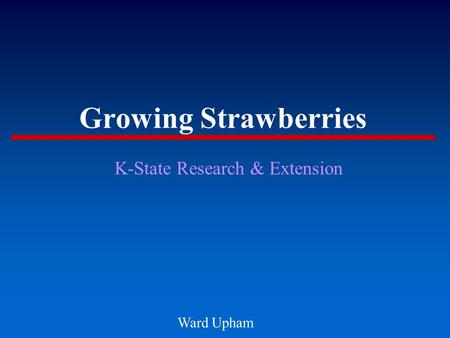 Growing Strawberries K-State Research & Extension Ward Upham.