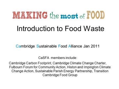 Introduction to Food Waste