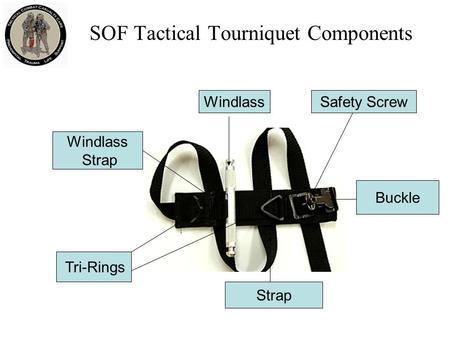 SOF Tactical Tourniquet Components Windlass Buckle Strap Safety Screw Tri-Rings Windlass Strap.
