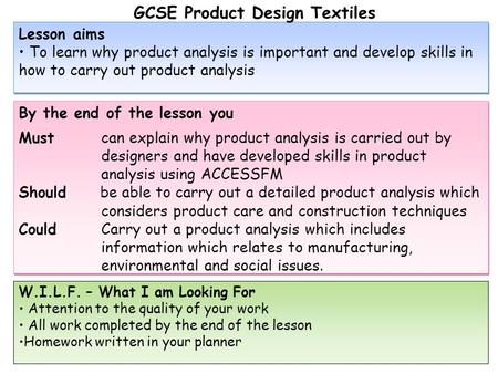 GCSE Product Design Textiles