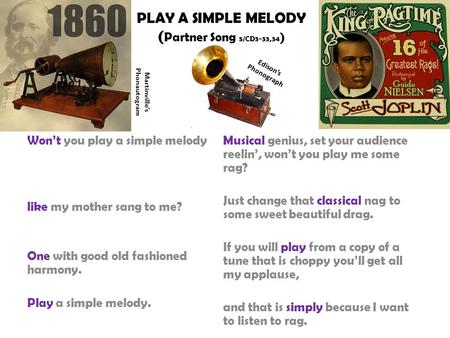 PLAY A SIMPLE MELODY (Partner Song 5/CD3-33,34)