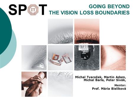 GOING BEYOND THE VISION LOSS BOUNDARIES Michal Tvarožek, Martin Adam, Michal Barla, Peter Sivák, Mentor: Prof. Mária Bieliková.