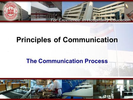 Principles of Communication The Communication Process.